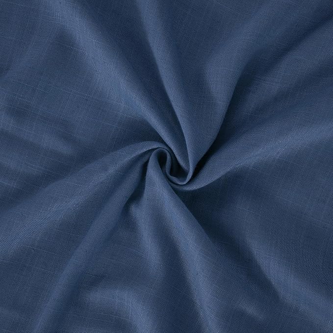 BGment Navy Blue Linen Curtains 84 Inches Long, Semi Sheer Drapes 2 Panels Set - Image 9