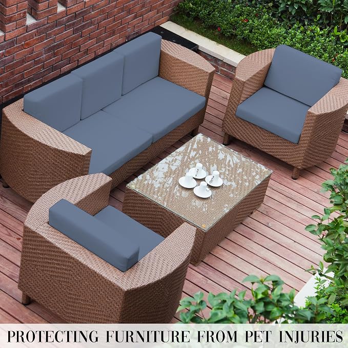 12PCS Patio Cushion Covers, Patio Furniture Couch Seat Slipcovers | Washable - Image 6