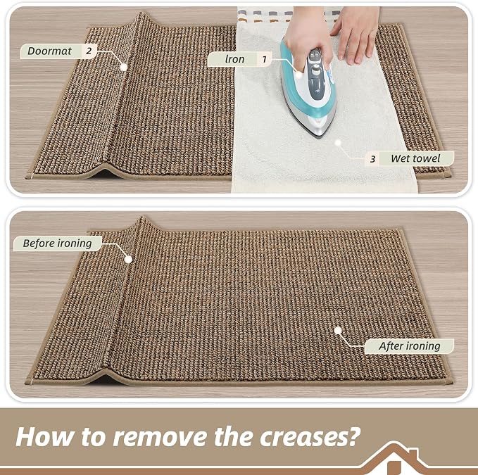 BEQHAUSE Dirt Trapper Door Mat 20" x 32", Non-Slip Washable Doormats, Low - Image 9