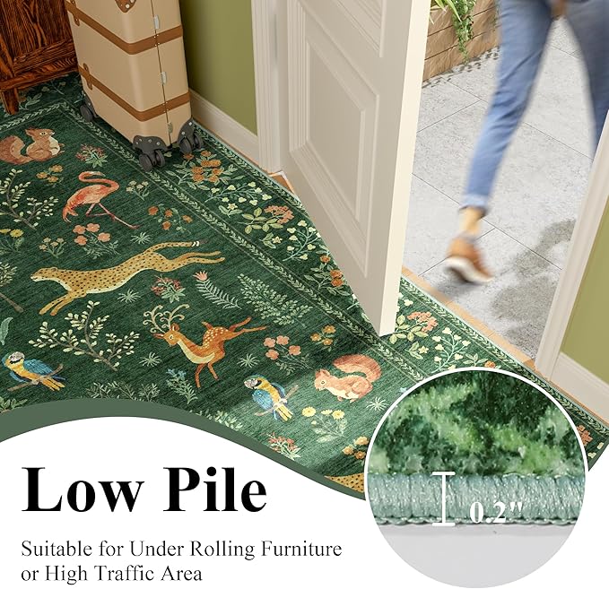 DUKINO 3x4 Rug, Washable Animal Area Rug - Image 8