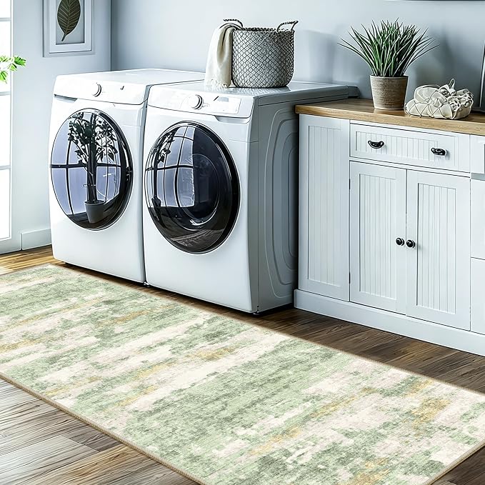 2x5 Washable Runner Rugs,Modern Abstract Rug Runner, Ultra-Thin Kitchen Runner - Image 8