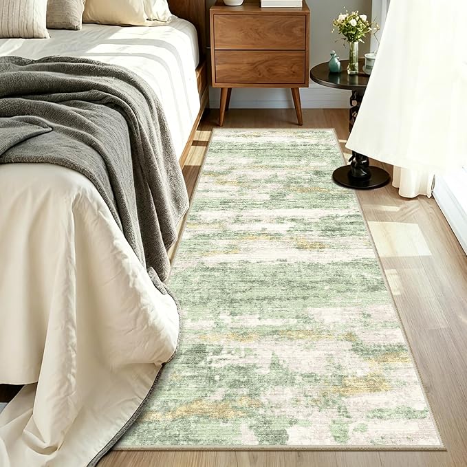 2x10 Runner Rug Non-Slip,Modern Abstract 10ft Washable Runner Rugs - Image 8