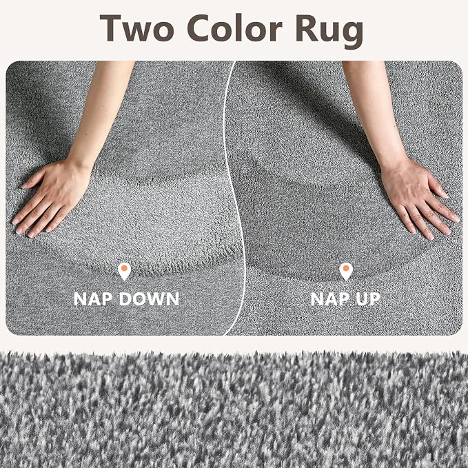 5x7 Grey Area Rug Washable Non-Slip Soft Thin - Image 9
