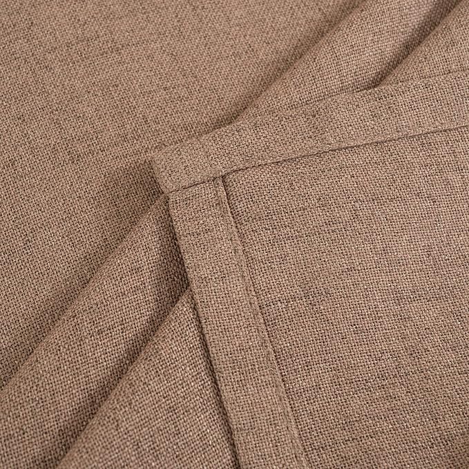 YoungsTex Mocha Brown Linen Semi Sheer Curtains 84 Inch Length - Image 9
