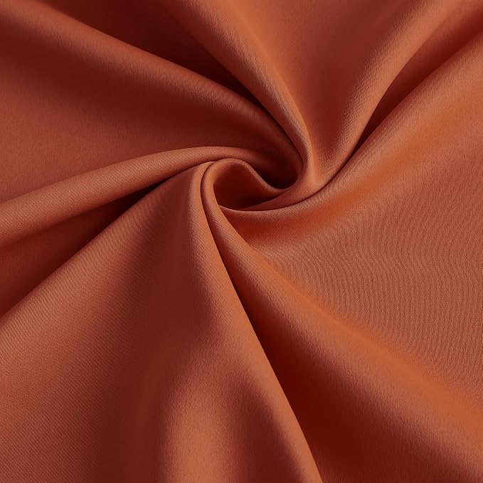 90 Inch Burnt Orange Pleated Curtains - Image 7