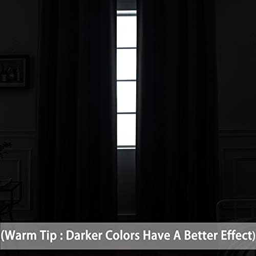 Yakamok Black 100% Blackout Patio Door Curtain Panels W100 x L96, 1 Panel | - Image 8