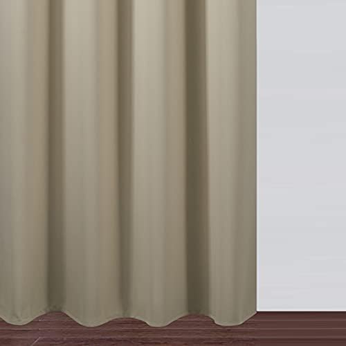 Beige Thermal Blackout Curtains/52 x 54 Inch/Set of 2 Panels Room Darkening - Image 9