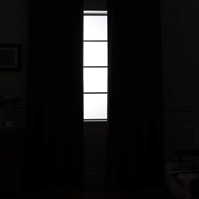 Yakamok Light Grey 100% Blackout Curtains 90 Inches Long 52" Wide 2 Panel | - Image 7