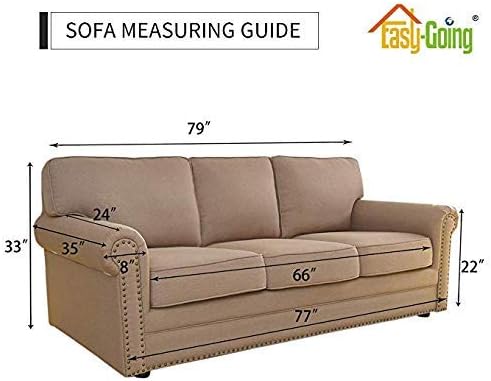 Easy-Going Reversible Couch Cover, 3 Cushion Sofa, Light Gray/Ivory | Machine - Image 8