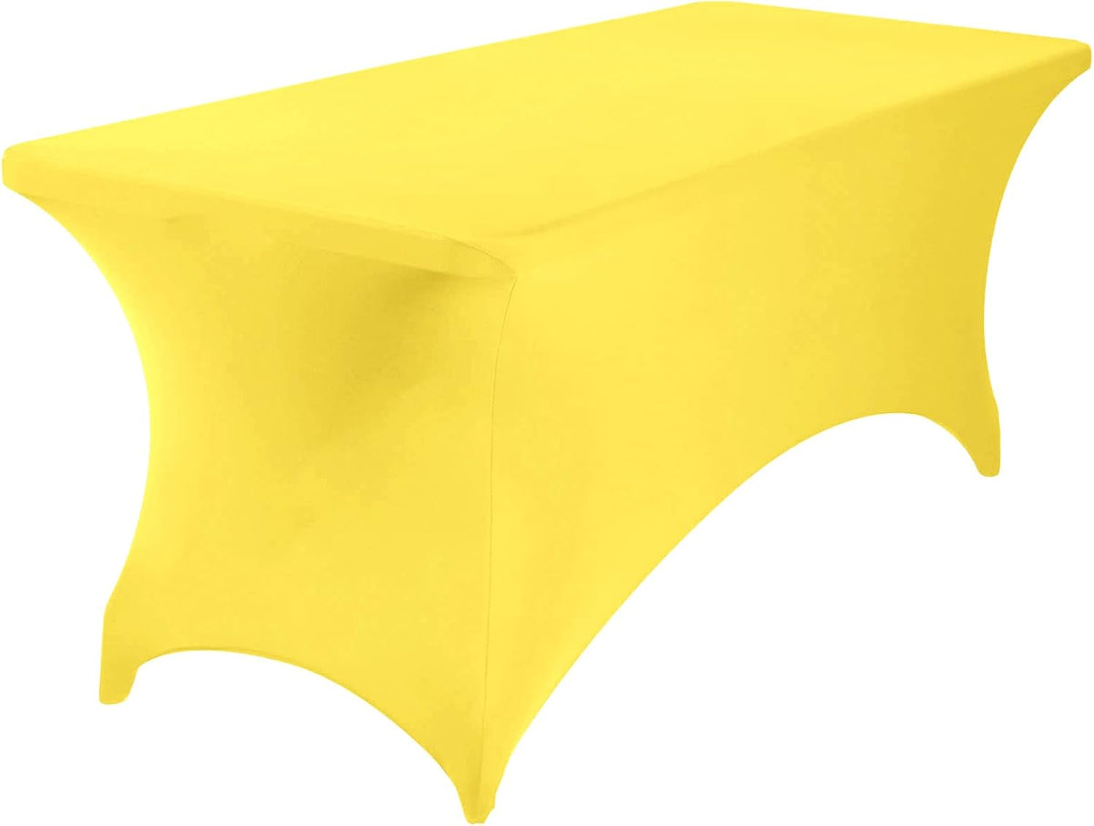Spandex 6ft Waterproof Table Cover for Party,Wedding, Banquet, and Events(Yellow)