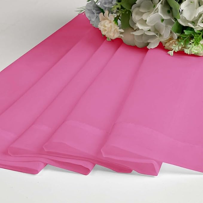 Hot Pink Sheer Valances for Windows 14 Inch Length 2 Pcs, Light Filtering Short - Image 7