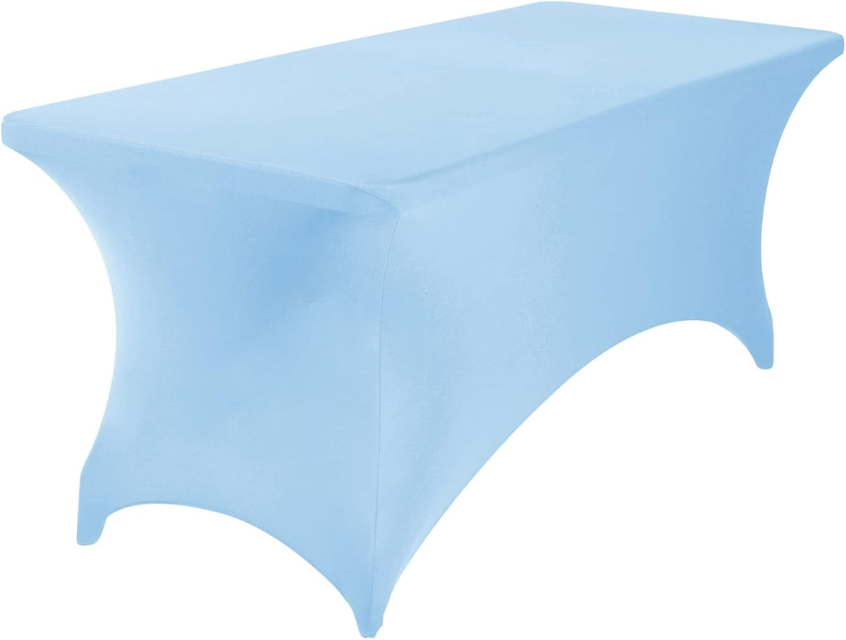 Spandex 6ft Waterproof Table Cover for Party,Wedding, Banquet, and Events(Blue Mist)