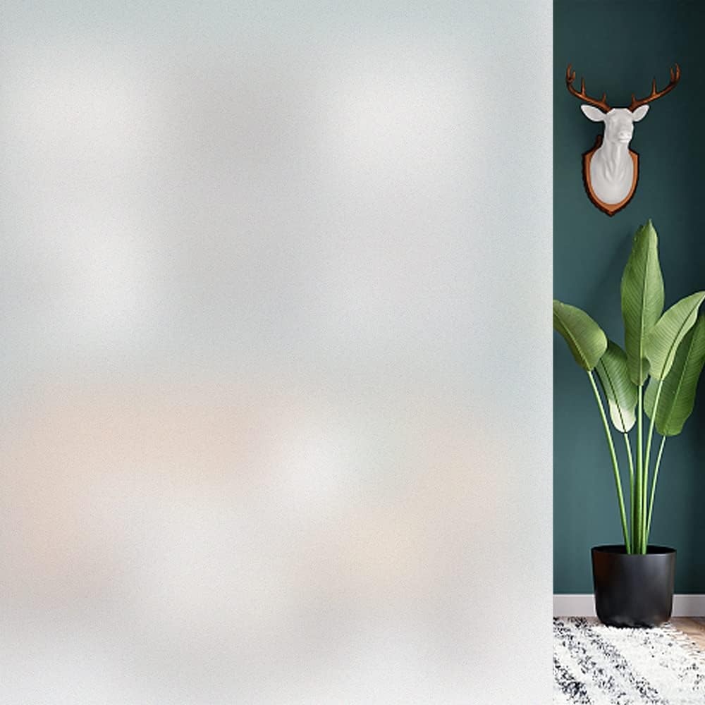 HIDBEA Frosted Window Privacy Film - Non Adhesive Static Cling Glass Stickers Sun UV Blocking Heat Control Door Covering Decals for Home Office, 45.3 x 78.7 Inch