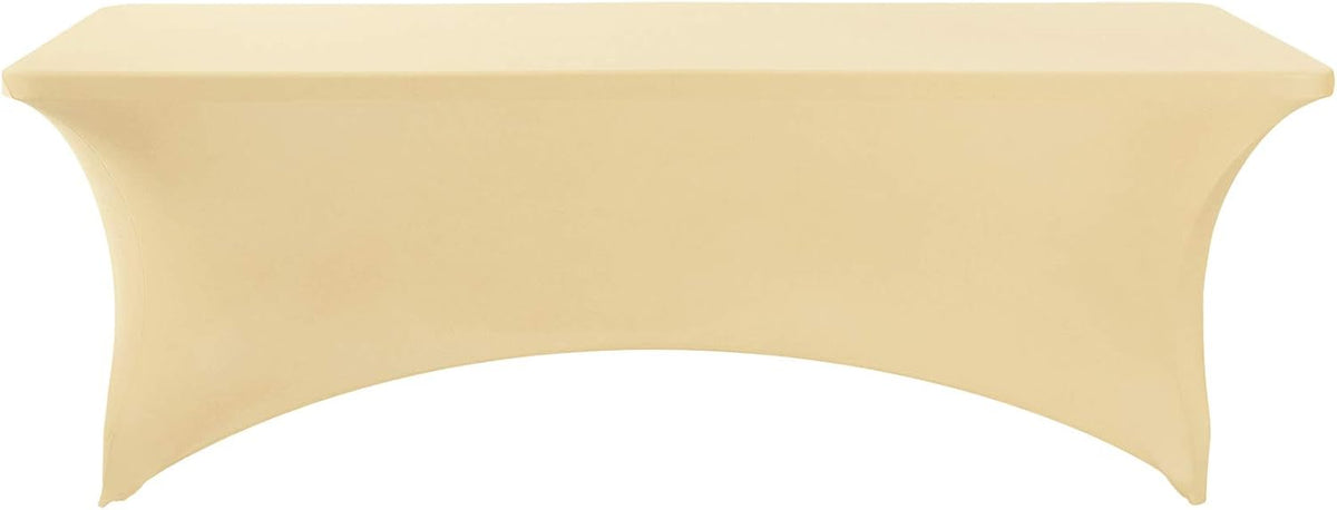2Pack Spandex Table Cover for 6Ft or 4fT or 8ft Table Universal Fitted Stretch Tablecloth for Party, Banquet, Wedding and Events-Champagne
