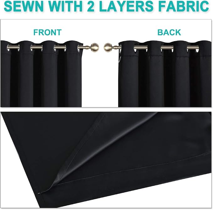 NICETOWN High-End Thermal Kitchen Curtains, Full Blackout Curtains 80 Inches - Image 5