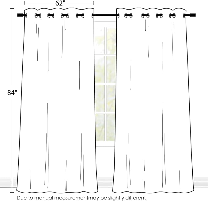 SimpleHome Lilac 100% Blackout Curtains Room Darkening Living Room 84 Inch | - Image 2