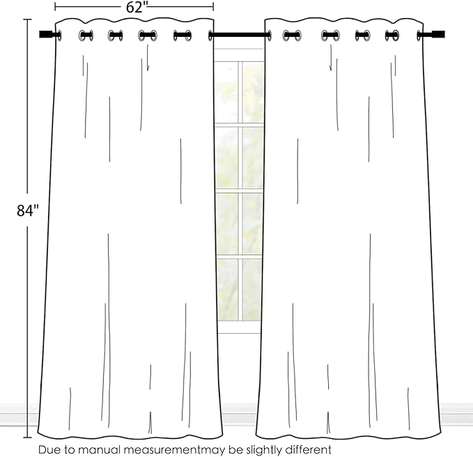 SimpleHome Cream 100% Blackout Curtains Room Darkening Living Room 84 Inch | - Image 2