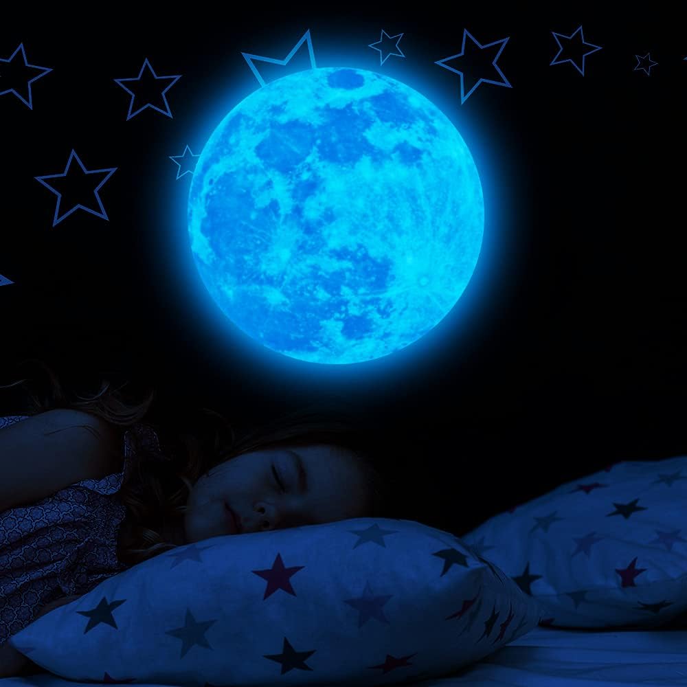1049Pcs Glow in The Dark Stars and Moon for Ceiling, Wall Bedroom Chirldren's Room Stickers Decals Decor, Boys & Girls' Gifts