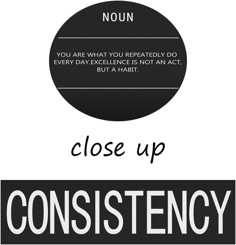 Consistency Noun Inspirational Canvas Wall Art Office Decor Motivational Painting Inspirational Entrepreneur Quotes Posters and Prints Artwork Decor Home Living Room Gym Framed[18" W x 24" H]