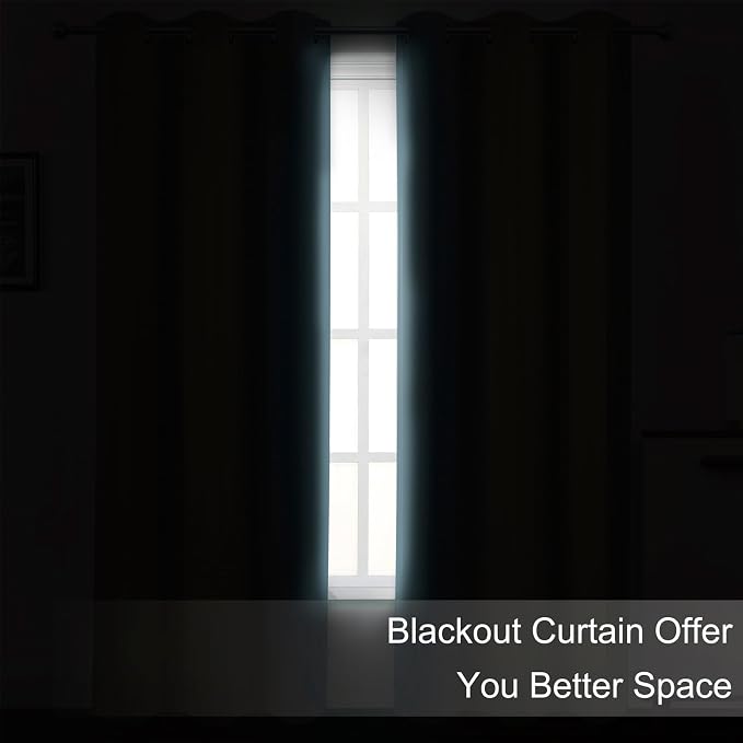 Stone Blue Thermal Blackout Curtains/52 x 54 Inch/Set of 2 Panels Room - Image 3