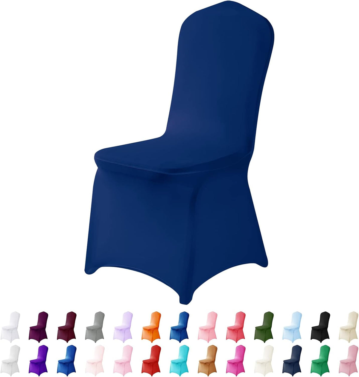Spandex Chair Covers, 25PCS, Removable Washable Protector for Living Room, Party, Banquet, Wedding, Hotel (Classic Blue)
