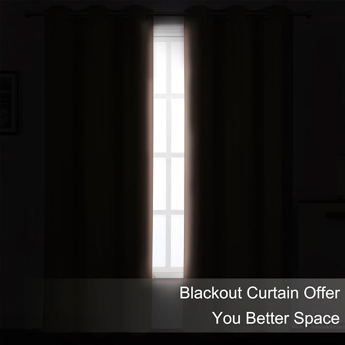 Blush Blackout Curtains 34 x 63 Inch Length/Set of 2 Curtain Panels/Thermal - Image 3