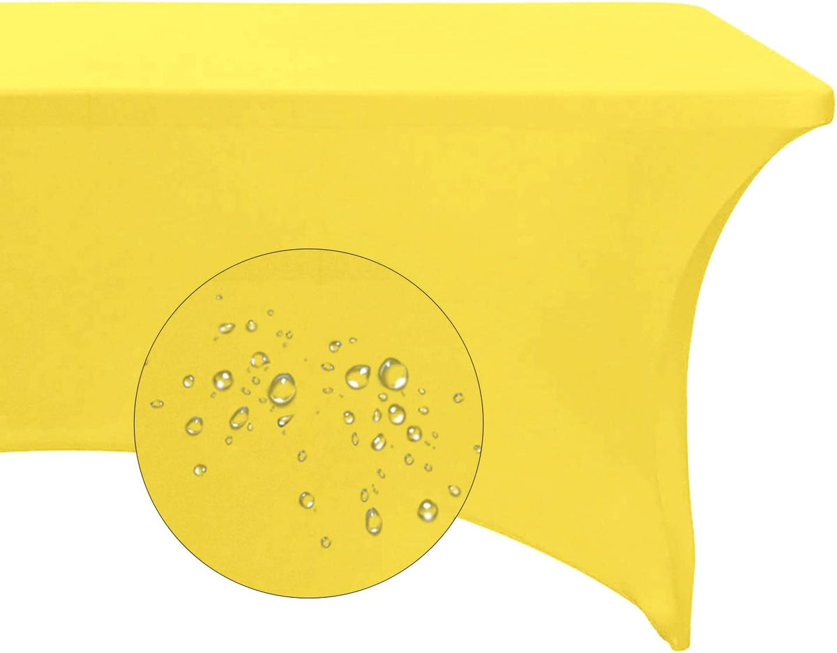 Spandex 6ft Waterproof Table Cover for Party,Wedding, Banquet, and Events(Yellow)