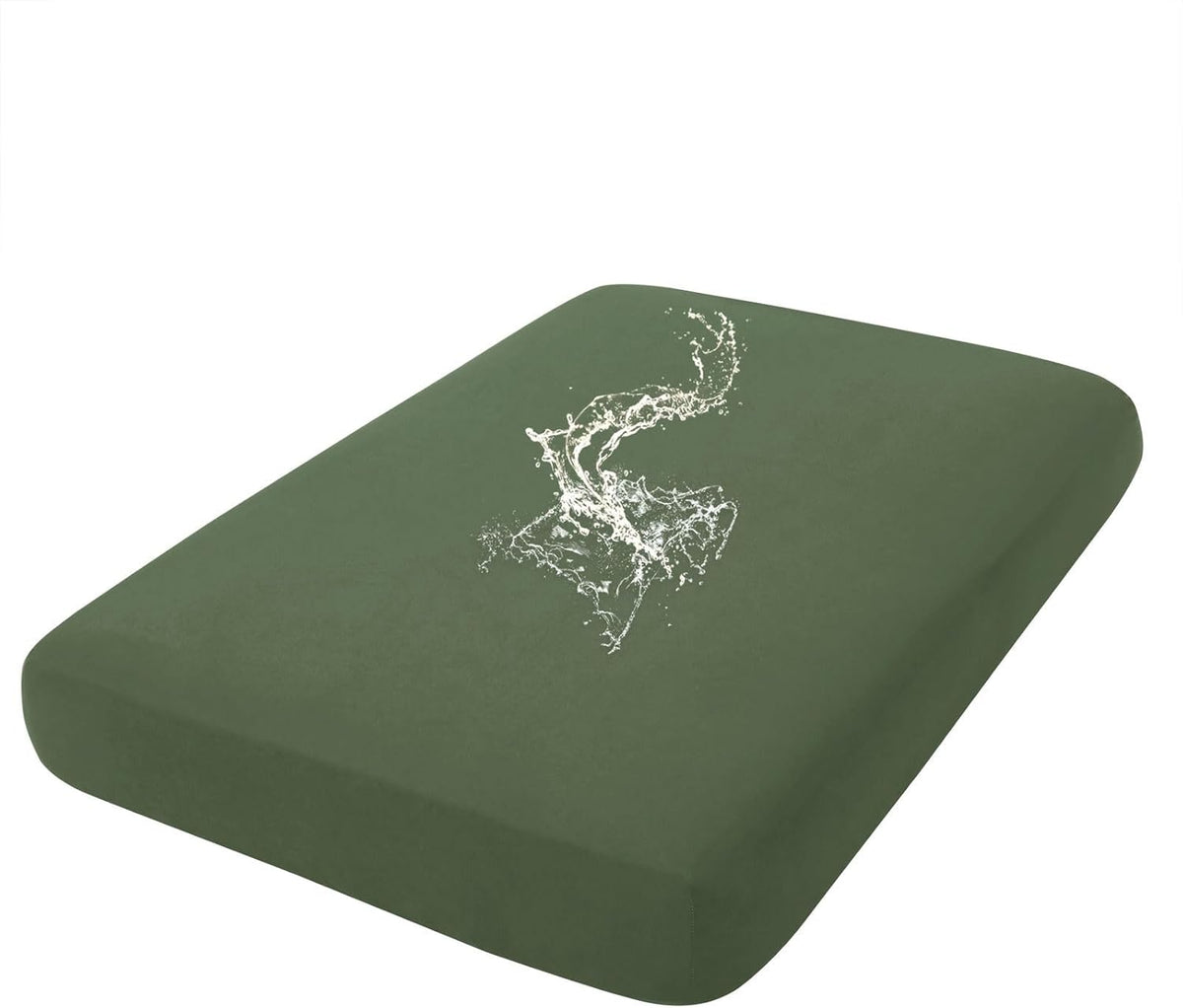 hyha Waterproof Couch Cushion Covers, Stretch Sofa Couch Seat Slipcover for Dog Washable, Non-Slip Waterproof Outdoor Cushion Covers for Patio Furniture Replacement (1 Piece for Medium, Bronze Green)