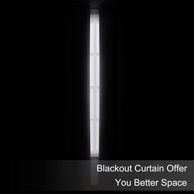 Dark Grey Thermal Blackout Curtains/42 x 95 Inch/Set of 2 Panels Room Darkening - Image 3
