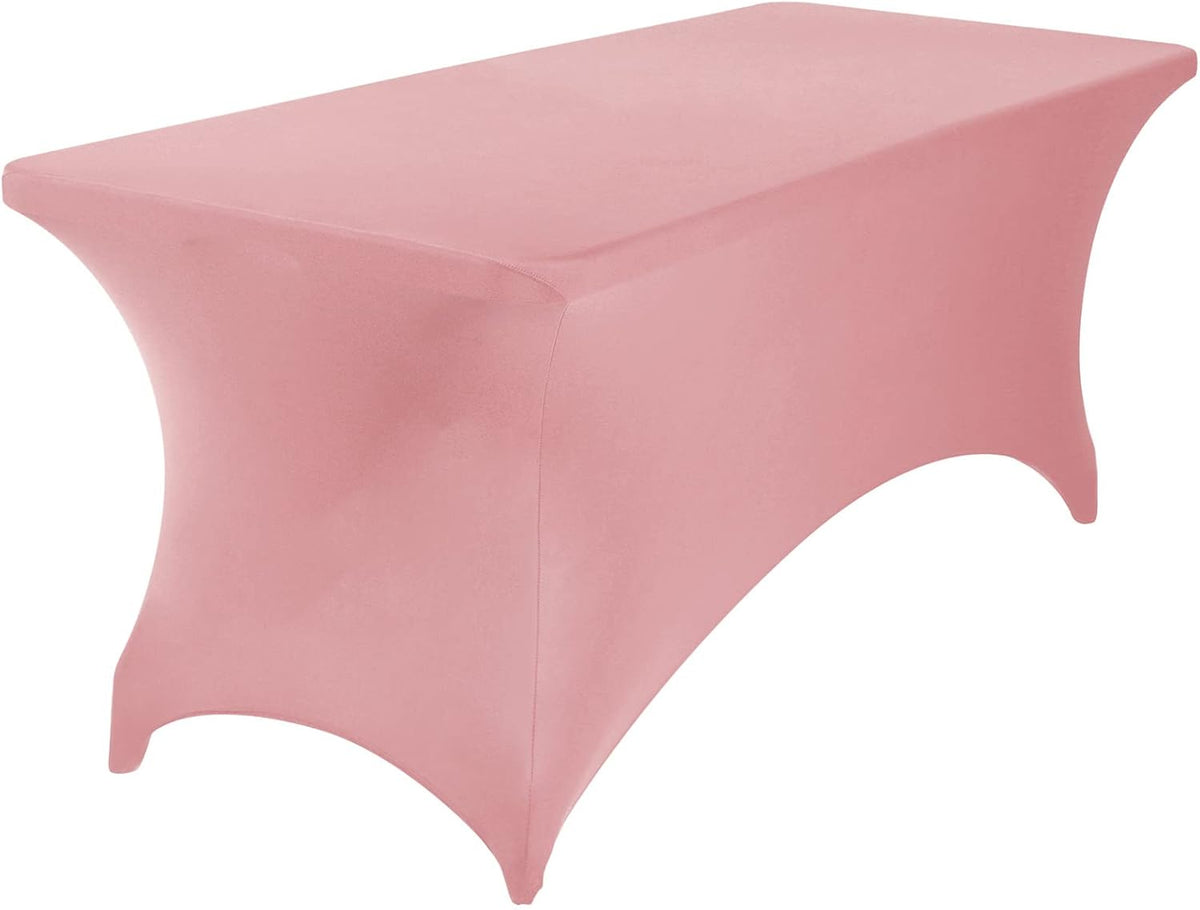 Spandex 6ft Waterproof Table Cover for Party,Wedding, Banquet, and Events(Dusty Pink)