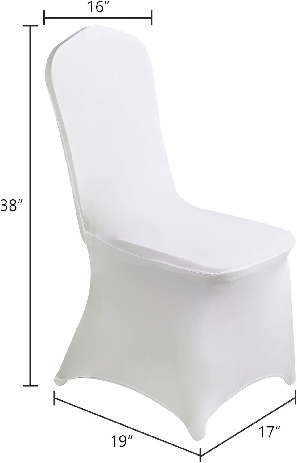 SUPERO Waterproof Spandex Chair Cover 100PCS, Stretch Dining Chair Covers, Polyester Outdoor Chair Covers, Protector Stretch Chair Cover for Party Universal, Banquet, Wedding Event, Hotel(White)