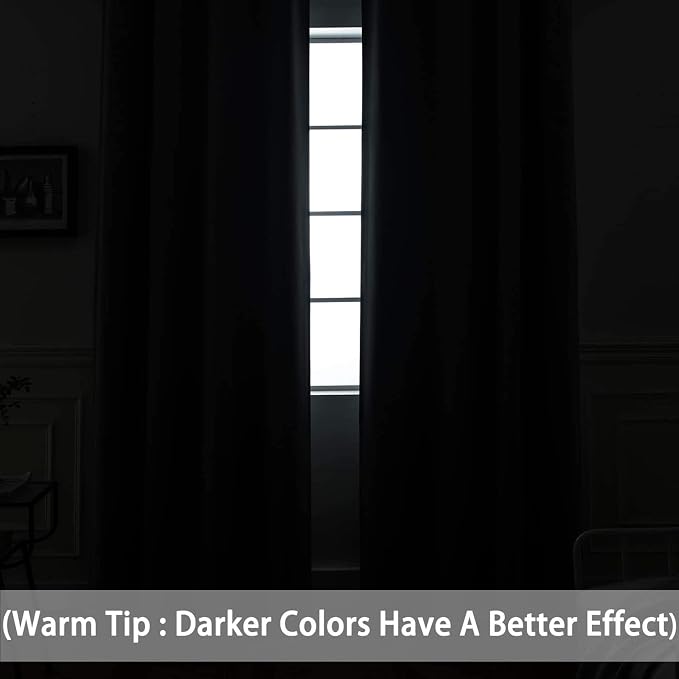 Yakamok Room Darkening Curtains 42x63 inch Length Dark Green-Living Room | 2 - Image 3