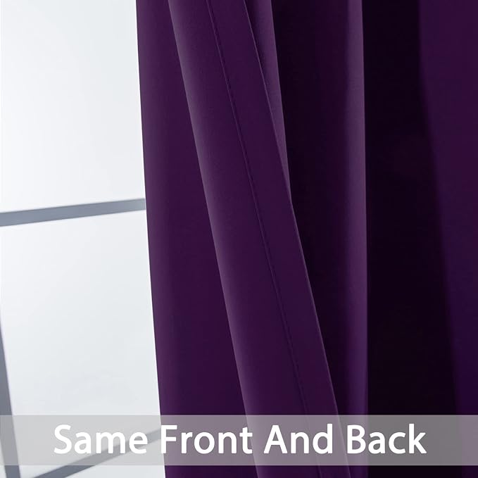 Yakamok Room Darkening Curtains 62x84 inch Length Purple-Living Room | 2 panels - Image 4