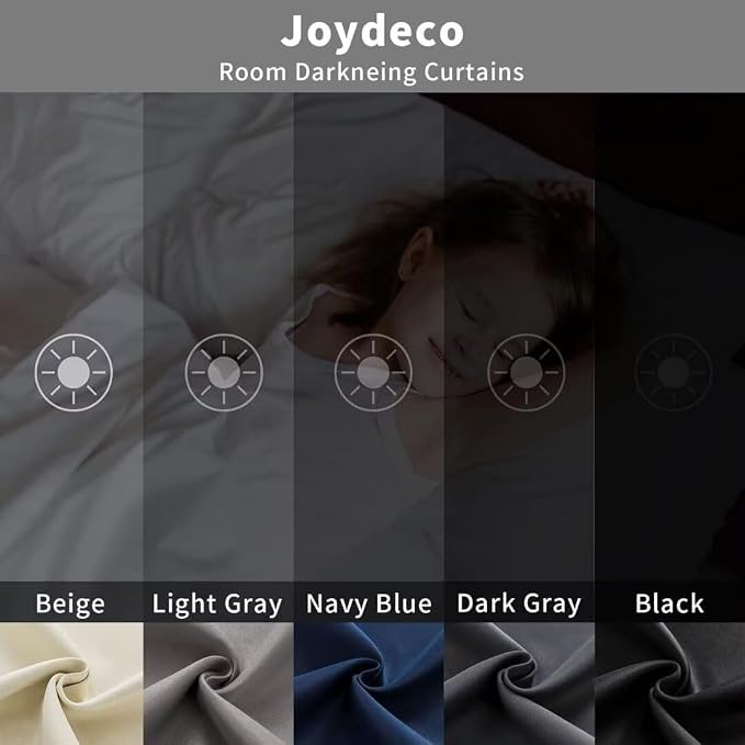 Joydeco 84 Inch 60% Blackout White Curtains 2 Panels, Elegant Soft Sheer - Image 9