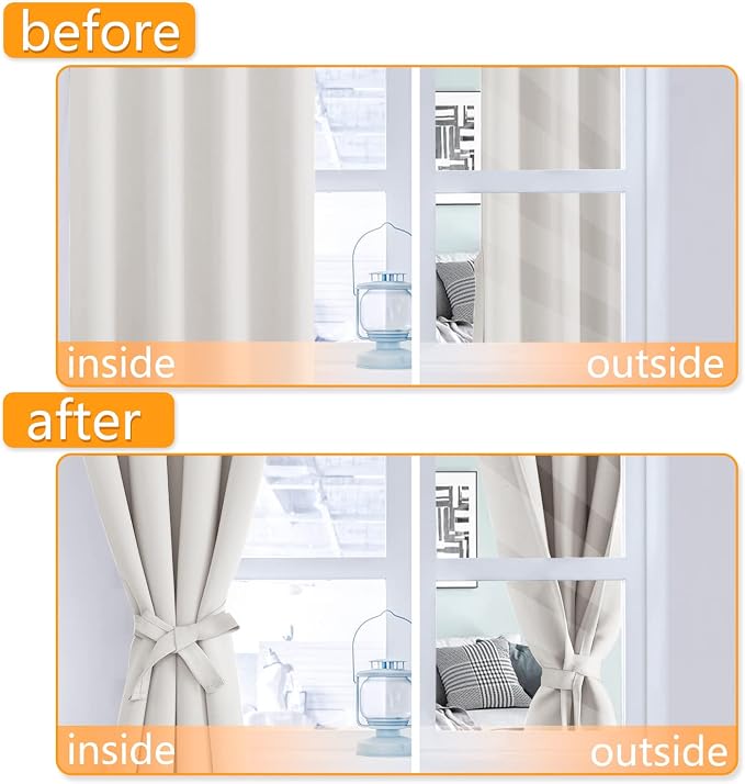 Blackout Curtains for Bedroom, 52 x 84 Inches Long, 2 Panels | Thermal - Image 4