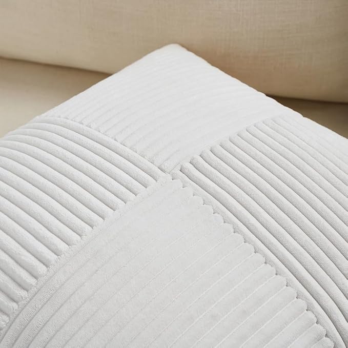 Fancy Homi 2 Packs White Big Decorative Throw Pillow Covers 24x24 Inch - Image 3