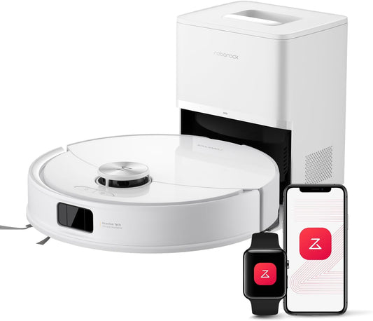 roborock Q10 S5+ Robot Vacuum and Mop with Self-Emptying, 10,000Pa Suction, Upgraded from Q8 max+, Obstacle Avoidance, Sonic Mopping, Dual Anti-Tangle Design, Auto Mop Lifting, Ideal for Pet Hair