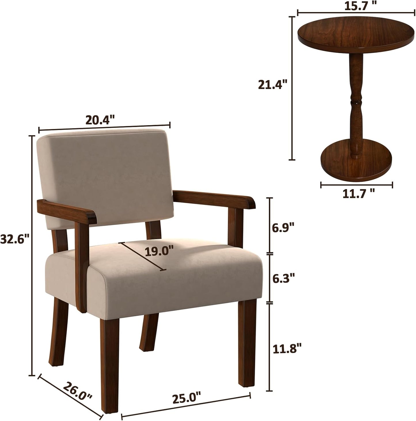 Accent Chair, Cat-Scratch Velvet Living Room Chairs Oversize with Soft Seat and Armrests for Dinning Room Bedroom Reading Room Waiting Room