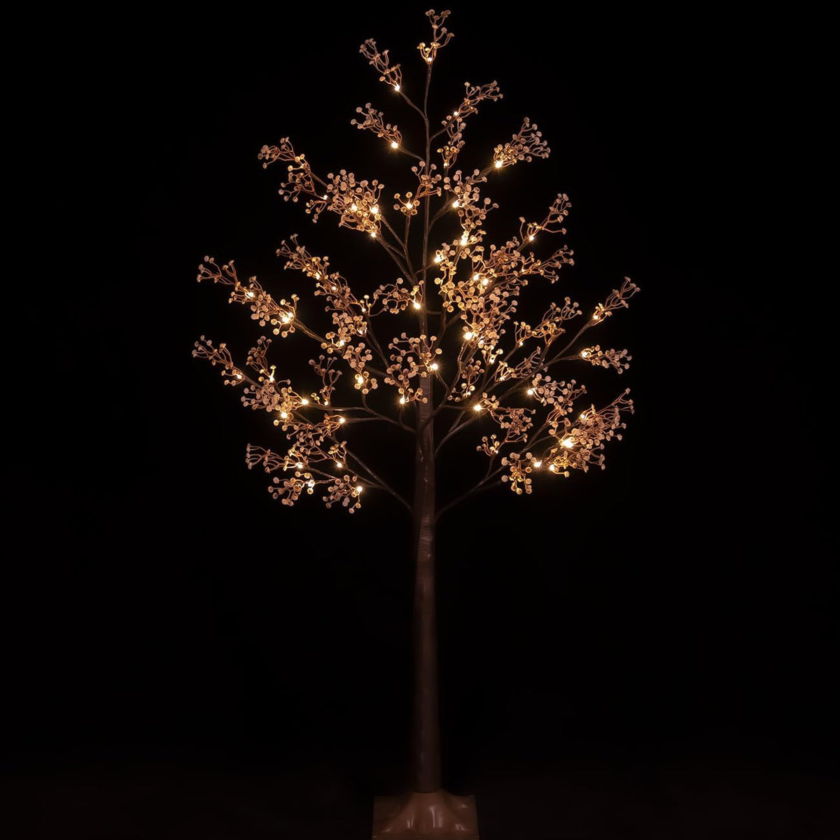 4ft Lighted Baby's Breath Tree with 64 Warm White LED Lights for Holiday Decor - Dimmable, UL Certified, Waterproof - Ideal for Indoor and Outdoor Decoration
