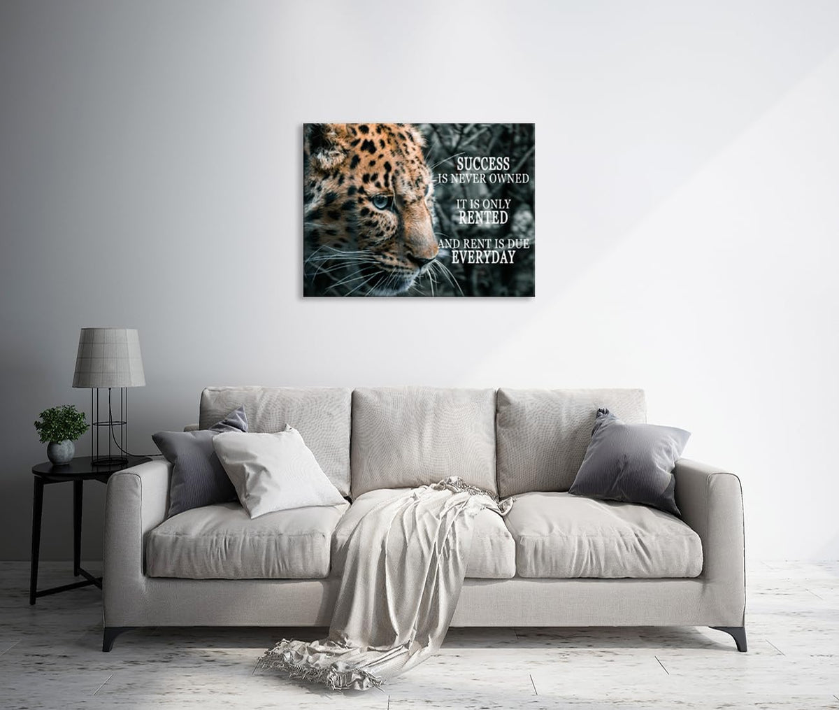 Success Is Rented Inspirational Wall Art Success Entrepreneur Quotes Posters Motivational Wall Decor For Office Living Room Bedroom Office Bathroom Canvas Print Framed Ready to Hang [30" W X 40" H]