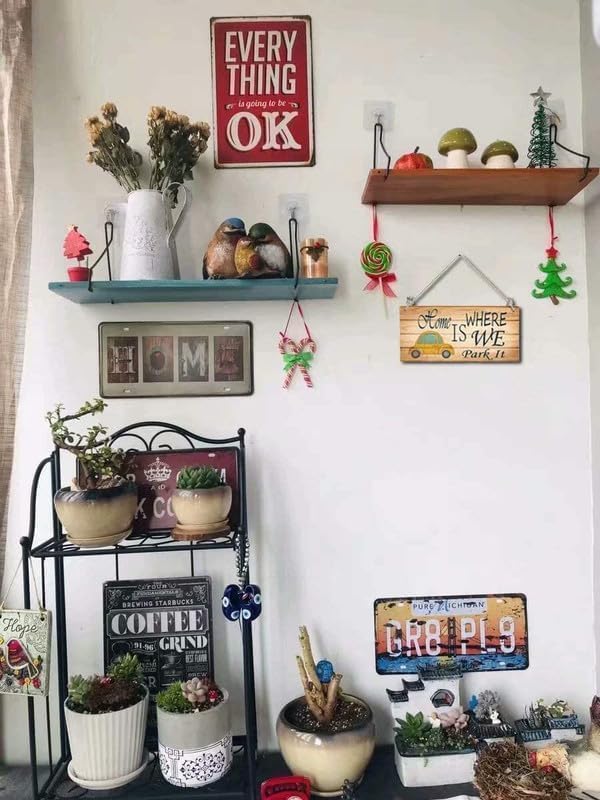Farmhouse Stay Awhile Wood Sign, Entryway Sign Farmhous Wall Decor, Rustic Wall Art for Housewarming Gift (Stay Awhile) 4x16 Inch