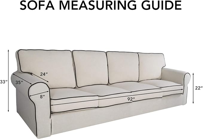 PureFit Stretch Couch Covers for Sofa 4 Seater Slipcovers Cyan | 1-Piece Sofa - Image 6