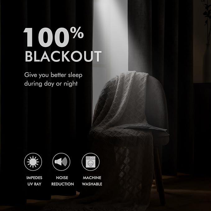 MIULEE 100% Blackout Linen Curtains - Image 5