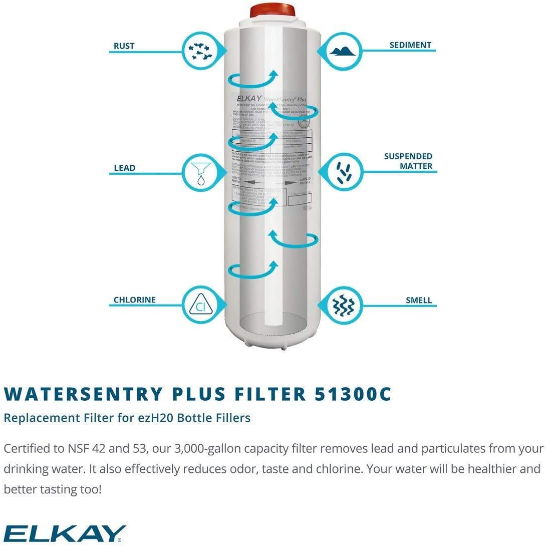 Elkay LZSG8WSK EZH2O Wall Mounted Drinking Fountain and Hands Free Bottle Filling Station with Cooler - Light Gray Granite