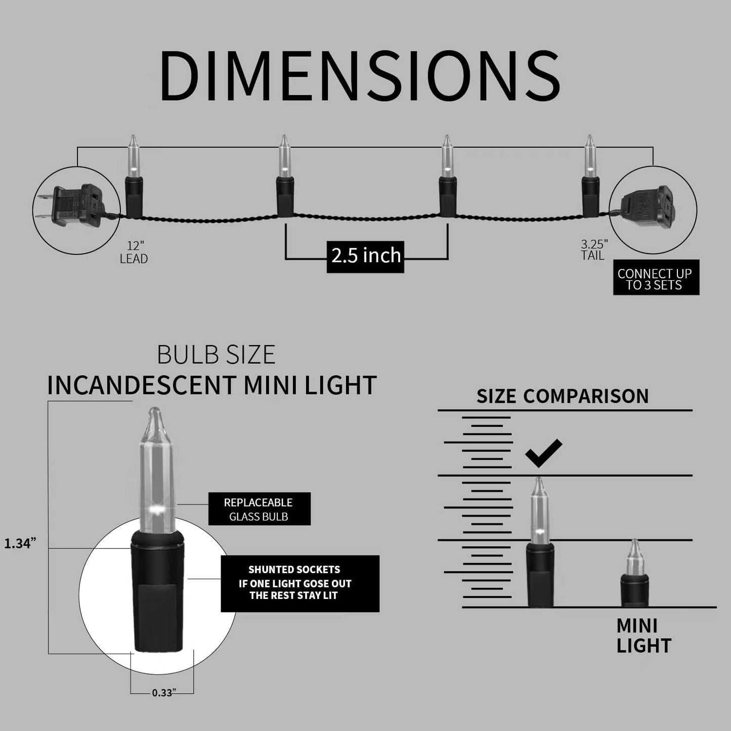 150LIGHTS WARM WHITE Extra-Bright With End Connectors Christmas Decorative Lights 9.72m UL Certified Mini String Light Set Waterproof for Home Garden Holiday Christmas Tree Party Patio Wedding