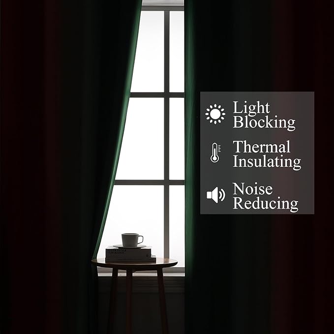 Red and Green Ombre Blackout Curtains 52Wx72L 2 Panels | Ombre Christmas - Image 3