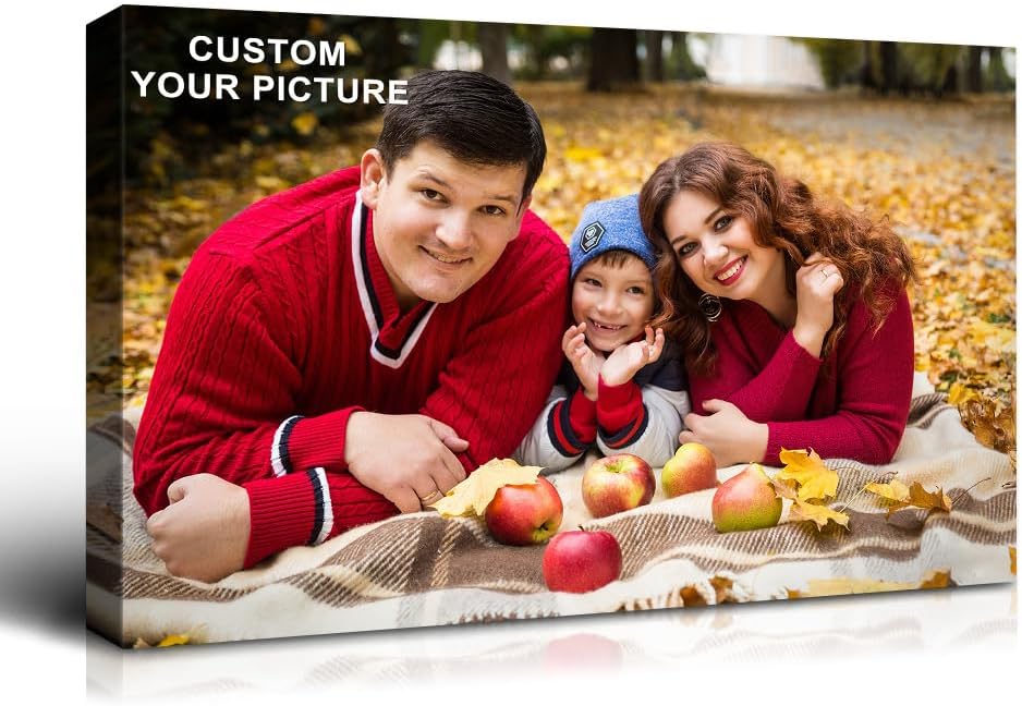 Wewejia Personalized Photo to Canvas Print 24x18 Inch, Canvas Prints With Your Photos on Custom Wall Art for Bedroom, Living Room, Wedding Baby Pet Family Picture Wall Ar