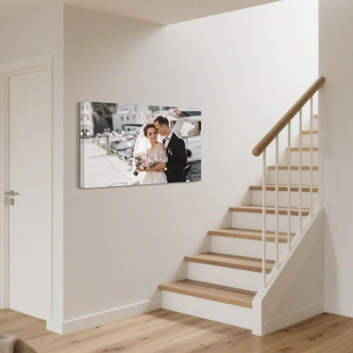 Personalized Custom Canvas Prints with Your Photos & Text, Customized Picture Print, Transform Own Images Into Framed Wall Art Digitally Printed Photo to Canvas, Keepsakes Gifts for Family 36x24’’