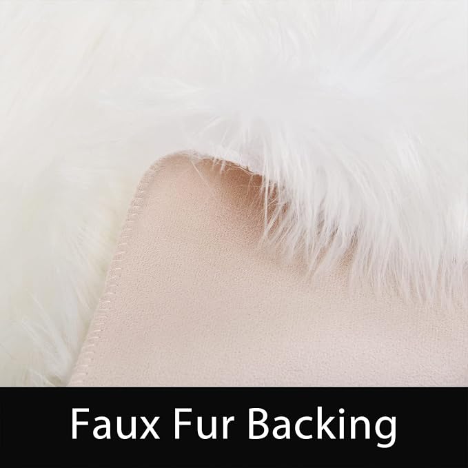 Latepis Large Area Rugs 6.7x10 Big White Faux Sheepskin Fur Rug - Image 5