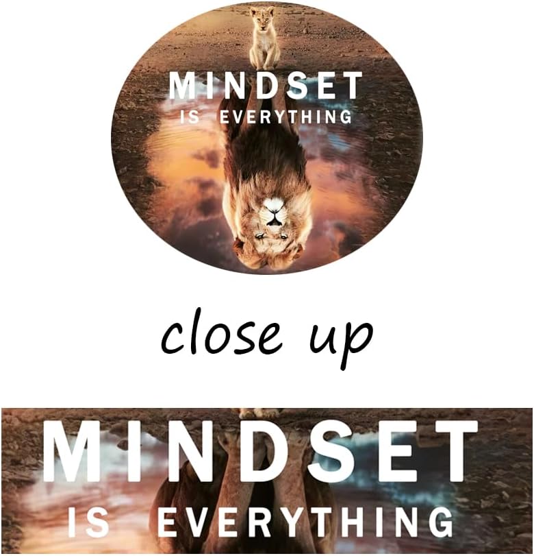 Inspirational Canvas Wall Art Motivational Positive Quotes Lion Poster Mindset is Everything Inspirational Painting Picture Print Artwork for Living Room Home Decor Office Framed[12" W X 18" H]